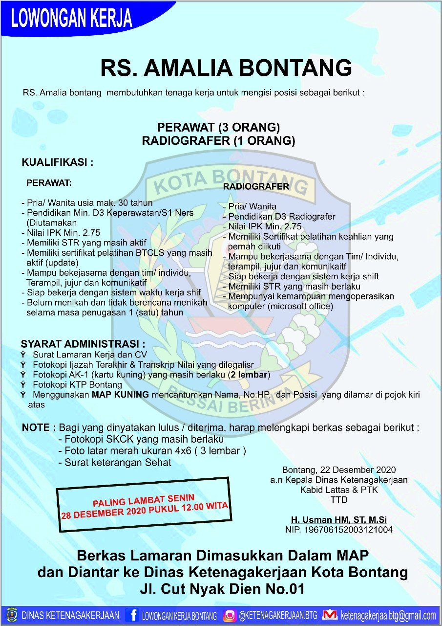 Lowongan Kerja Rumah Sakit Amalia Bontang Desember