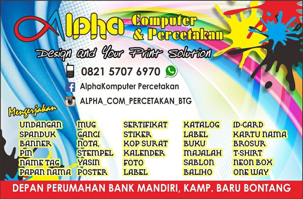 Alpha Computer & Percetakan, Design and Your Print Solution