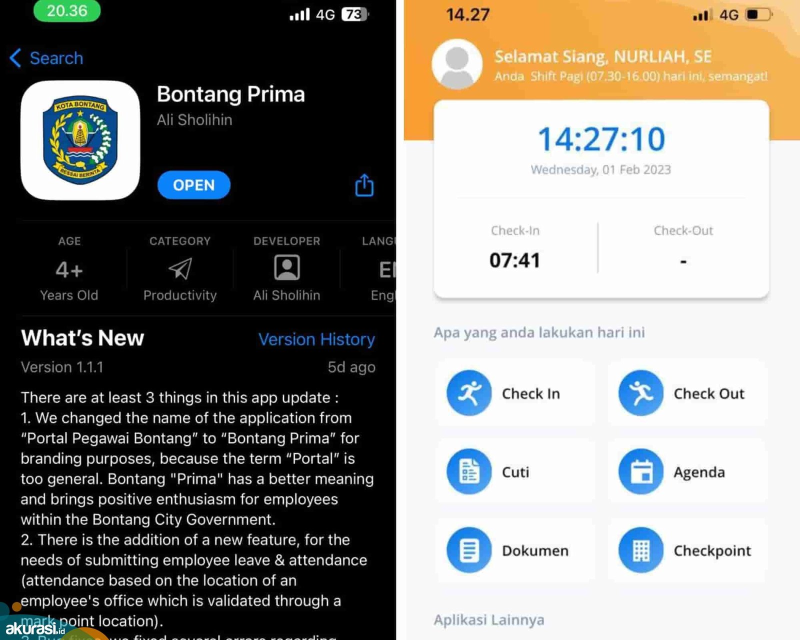 Aplikasi Presensi Bontang Prima Makin Canggih